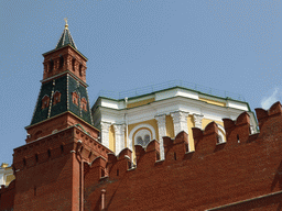 The Armoury Tower and the top part of the State Armoury Chamber at the Moscow Kremlin, viewed from the Alexander Garden