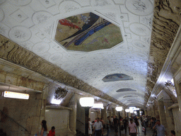 Hallway inbetween the platforms of the Novokuznetskaya subway station