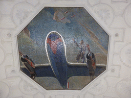 Mosaic at the ceiling of the hallway inbetween the platforms of the Novokuznetskaya subway station