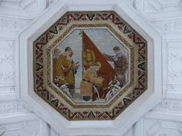 Painting on the ceiling of the hallway inbetween the platforms of the Belorusskaya subway station