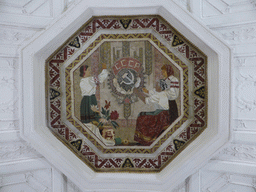 Painting on the ceiling of the hallway inbetween the platforms of the Belorusskaya subway station