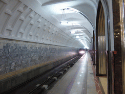 Platform an train at the Mayakovskaya subway station