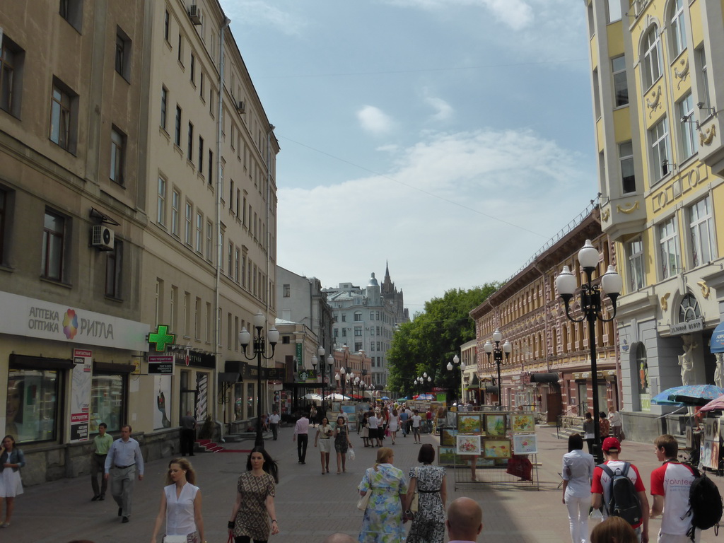 Shops and restaurants at the Arbat street