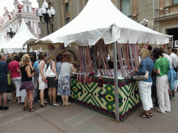 Market stall with Lithuanian products at the Arbat street