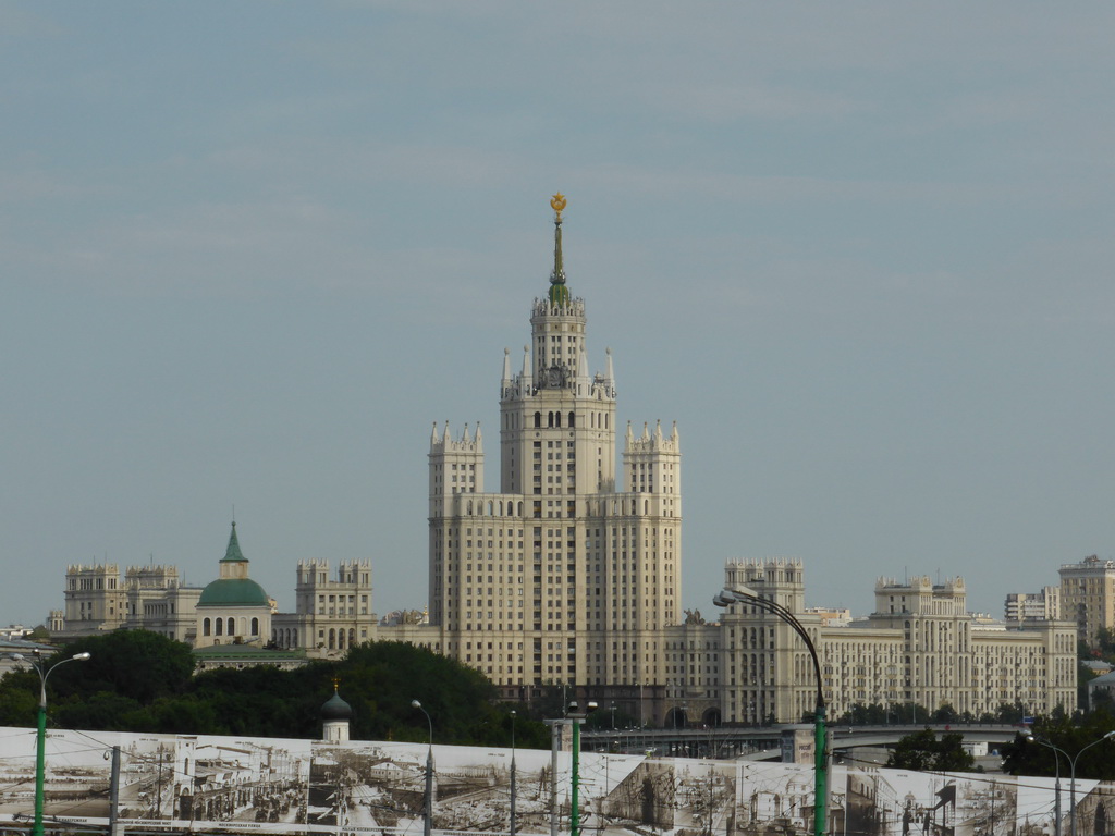 The Kotelnicheskaya Embankment Building and the Moscow Orphanage, viewed from the south side of the Red Square