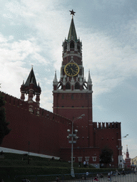 The Spasskaya Tower of the Moscow Kremlin, viewed from the south side of the Red Square
