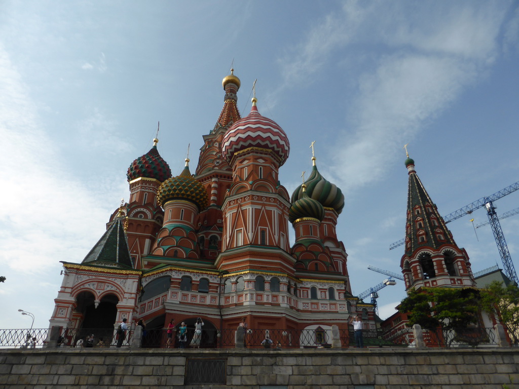 The back side of Saint Basil`s Cathedral, viewed from Vasilyevskiy Spusk Square