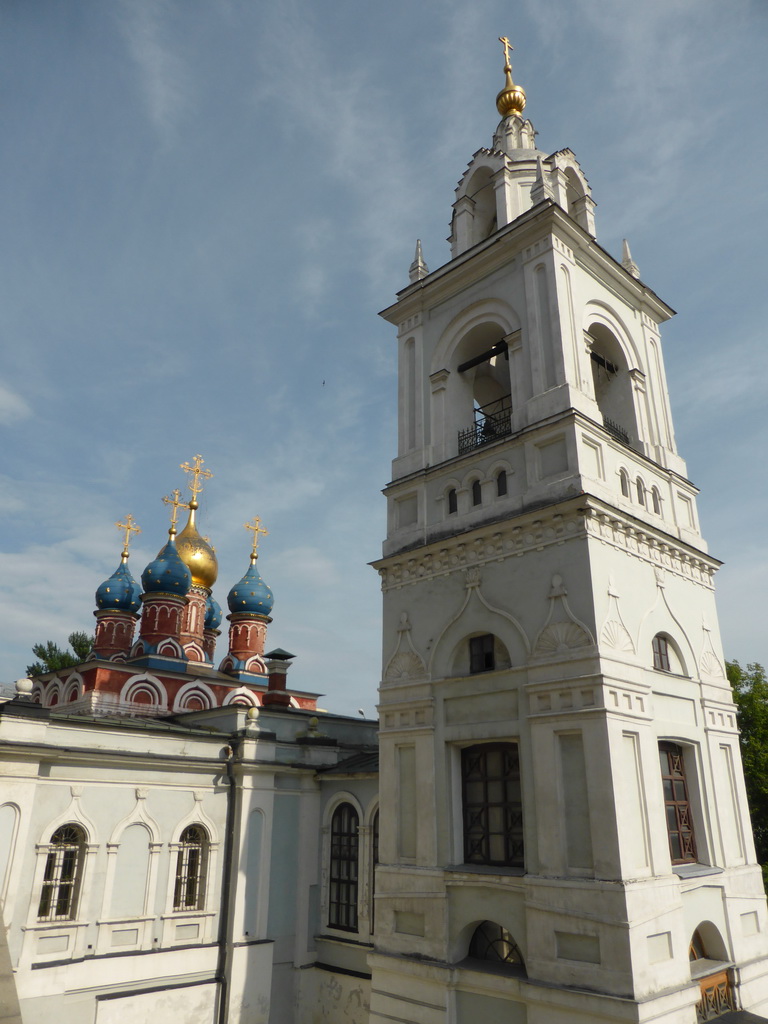 The Church of St. George on Pskov Hill and the towers of the Church of the Icon of the Mother of God at the Varvarka street