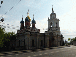 The Church of St. George on Pskov Hill and the towers of the Church of the Icon of the Mother of God at the Varvarka street