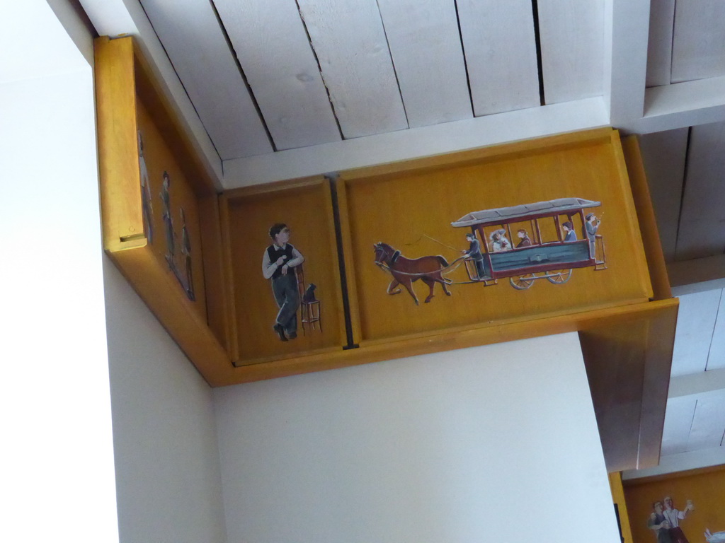 Decorations on the wall at the Deti Rayka restaurant at Nikitskiy Boulevard