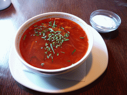 Soup at the Deti Rayka restaurant at Nikitskiy Boulevard