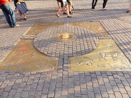 The Kilometre Zero point of Russia in front of the Iberian Gate at Manege Square