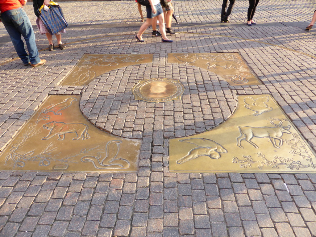 The Kilometre Zero point of Russia in front of the Iberian Gate at Manege Square