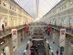 Miaomiao at a street in the GUM shopping center, viewed from the second floor