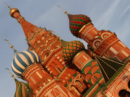 The towers of Saint Basil`s Cathedral at the Red Square