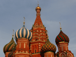 The towers of Saint Basil`s Cathedral at the Red Square