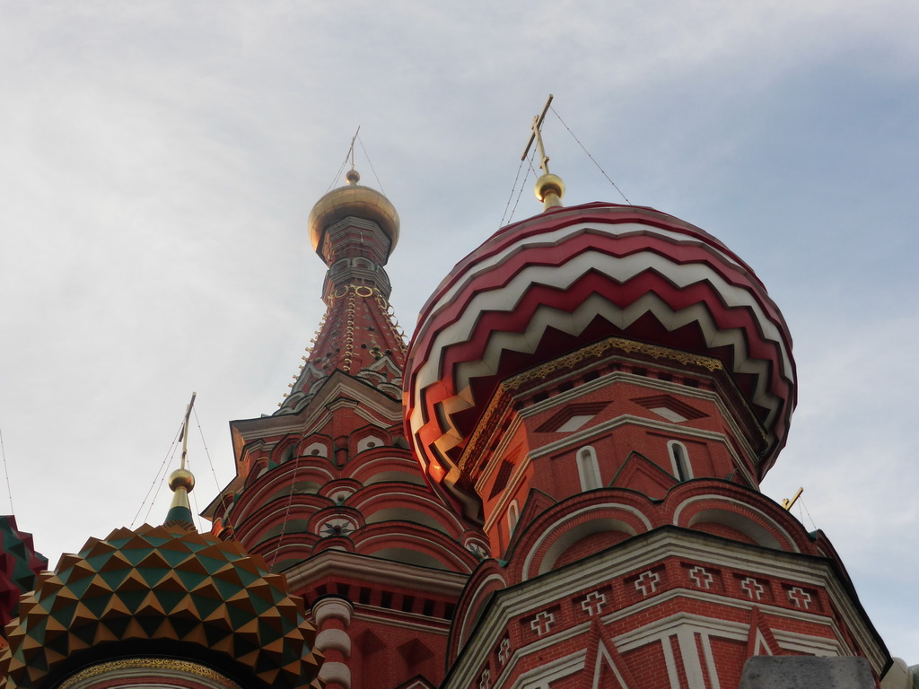 The towers of Saint Basil`s Cathedral at the Red Square