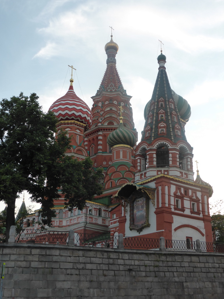 The east side of Saint Basil`s Cathedral at the Red Square