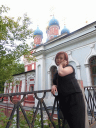 Miaomiao with the Church of St. George on Pskov Hill and the Church of the Icon of the Mother of God at the Varvarka street