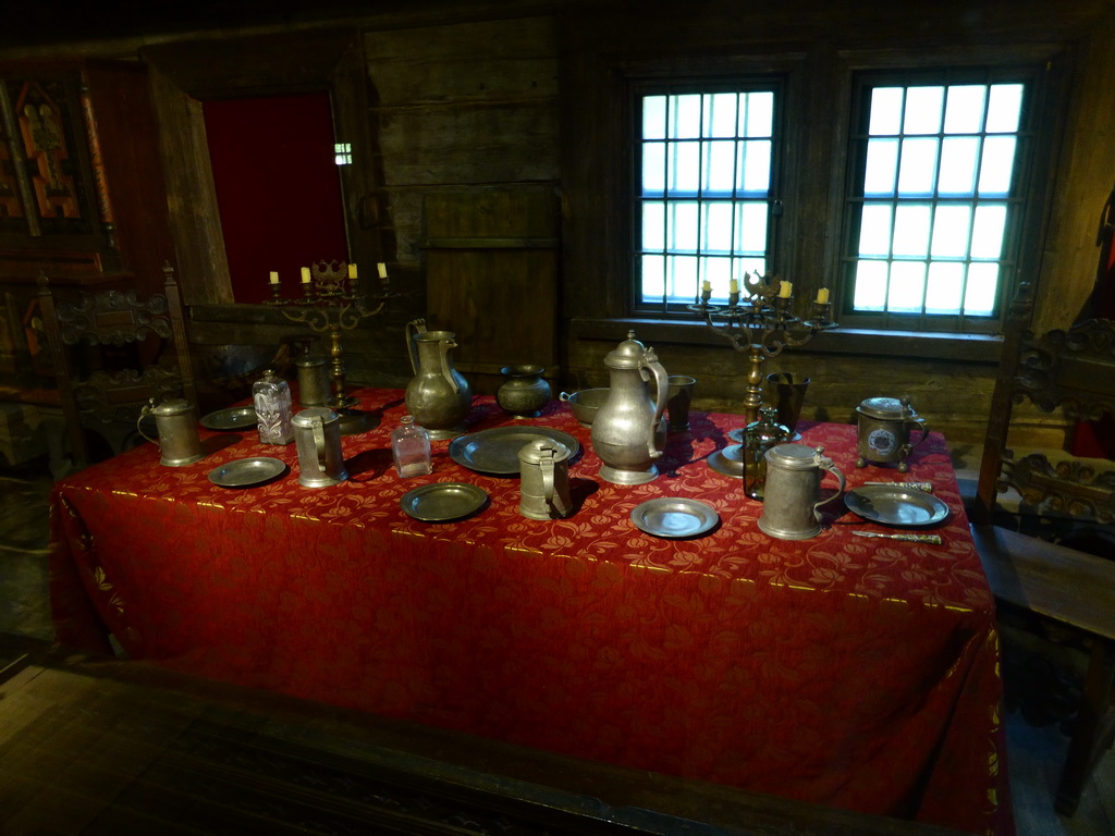 Dinner table in the House of Peter the Great at the Kolomenskoye estate