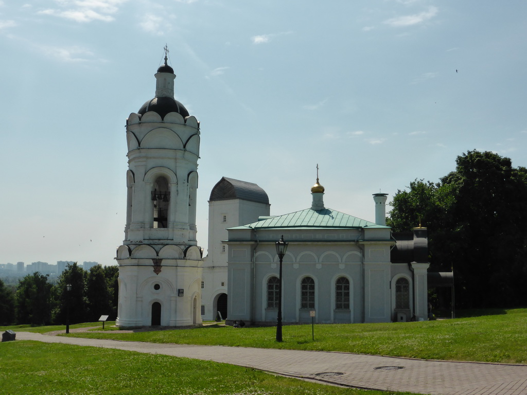 The Bell Tower of St. George and the Vodovzvodnaya Tower at the Tsar`s Courtyard at the Kolomenskoye estate