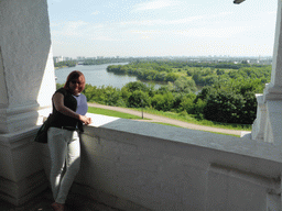Miaomiao at the Gallery at the Church of the Ascension at the Kolomenskoye estate, with a view on the Moskva river
