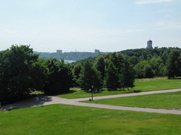 The Tsar`s Courtyard, the Tower of the Church of the Decapitation of Saint John in Dyakovo and the Moskva river and surroundings, viewed from the Gallery at the Church of the Ascension at the Kolomenskoye estate