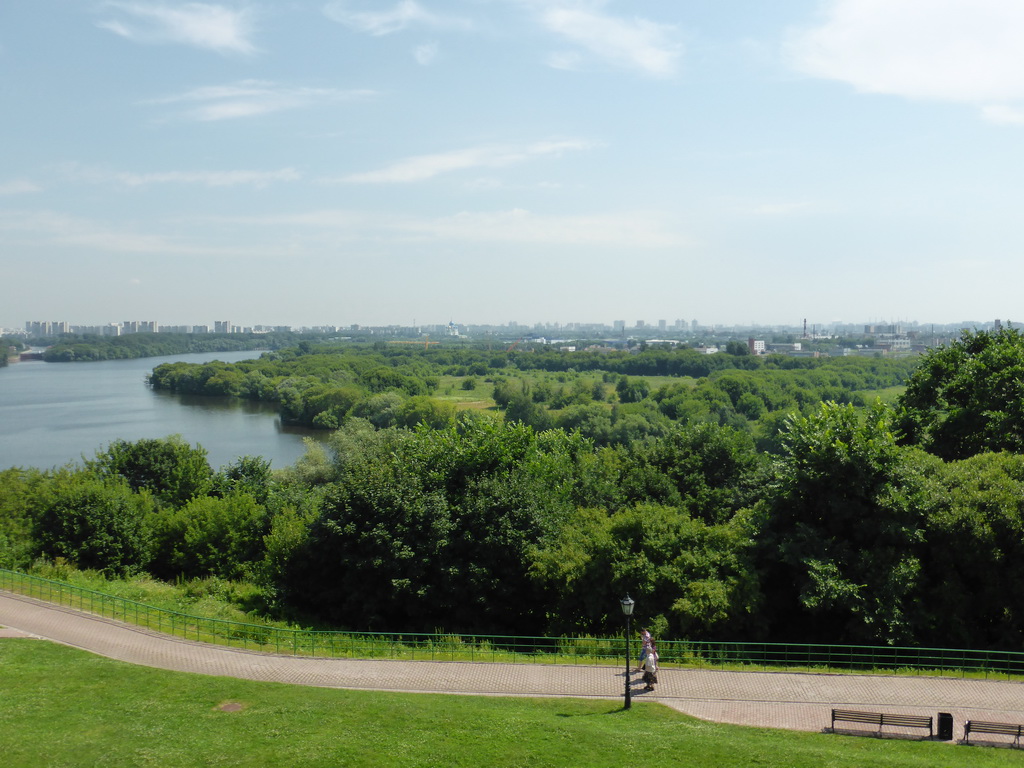 The Tsar`s Courtyard and the Moskva river and surroundings, viewed from the Gallery at the Church of the Ascension at the Kolomenskoye estate