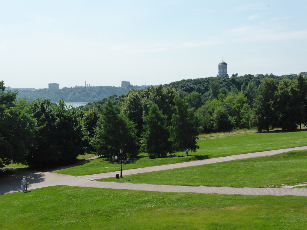 The Tsar`s Courtyard, the Tower of the Church of the Decapitation of Saint John in Dyakovo and the Moskva river and surroundings, viewed from the Gallery at the Church of the Ascension at the Kolomenskoye estate