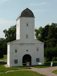 The Vodovzvodnaya Tower at the Tsar`s Courtyard, viewed from the Gallery at the Church of the Ascension at the Kolomenskoye estate