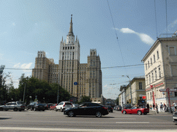 The Kudrinskaya Square Building at the Novinskiy Boulevard, viewed from the taxi to the airport