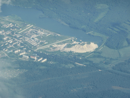The Rummu Quarry and Lake and the Rummu Prison, viewed from the plane from Tallinn to Amsterdam