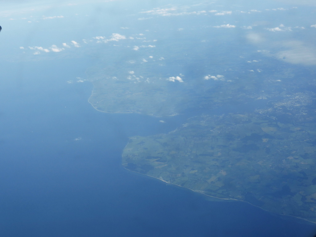 The City of Kiel and surroundings in the north of Germany, viewed from the plane from Tallinn to Amsterdam