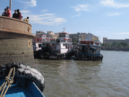 Boats at the Gateway of India Ferry Terminal