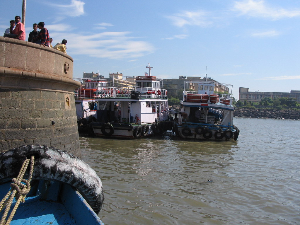 Boats at the Gateway of India Ferry Terminal