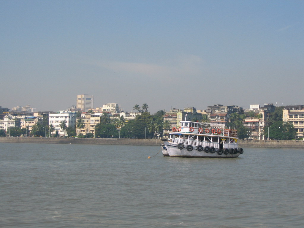 Boat at the coast of Mumbai, from the boat to Elephanta Island