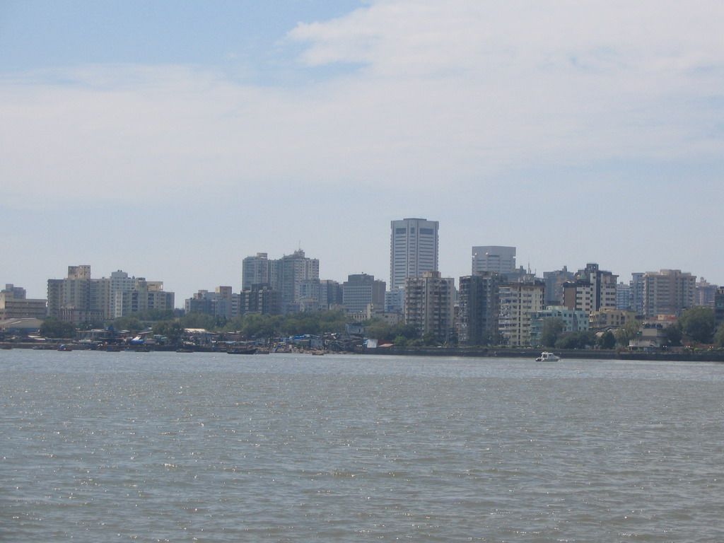 The coastline of Mumbai, from the boat from Elephanta Island