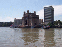 The Taj Mahal Palace & Tower and the Gateway of India, from the boat from Elephanta Island