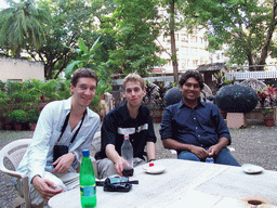 Tim, Rick and Swapnil on a terrace near the Prince of Wales Museum of Western India