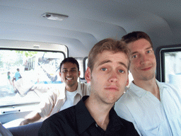 Tim, Rick and Chandan in the car to the Haji Ali Dargah mosque