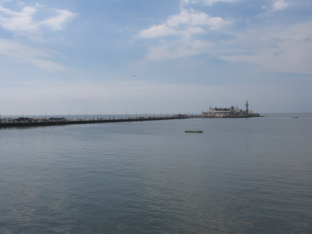 The Haji Ali mosque and the road to it