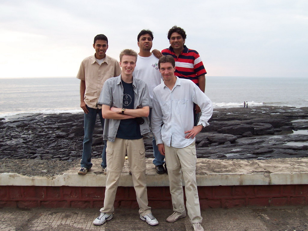 Tim, David, Anand`s brothers and Parag at a rock beach