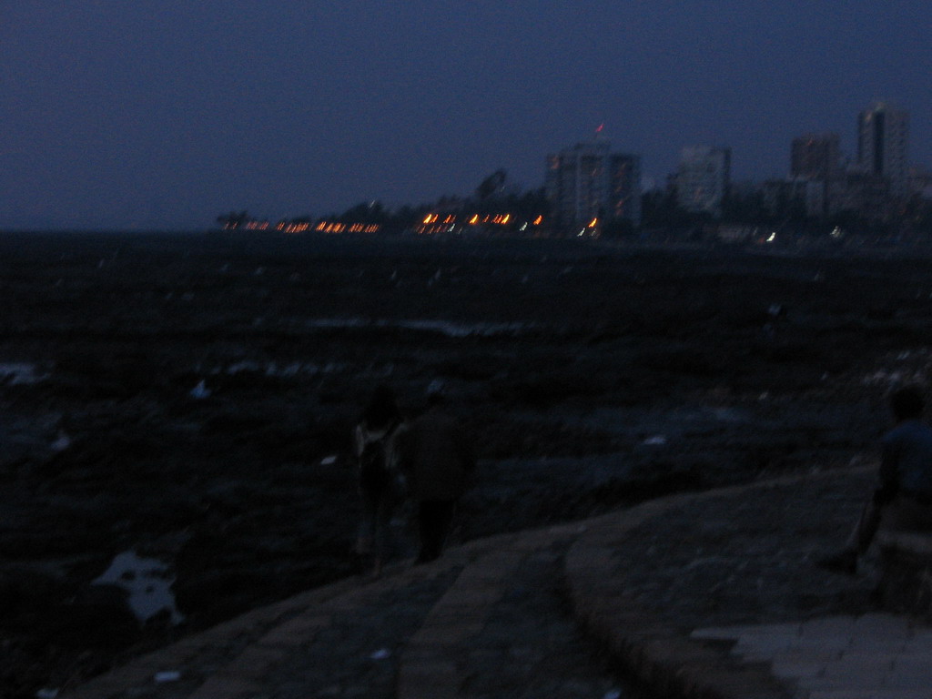 One of the beaches, by night