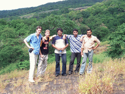 Tim, Rick, Swapnil, Parag and our driver on a hill near the Kanheri Caves
