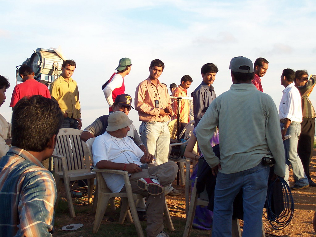 Director at a Bollywood film set at Film City