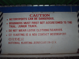 Sign at the Go Kart Track of Hiranandani Garden Estate, Powai