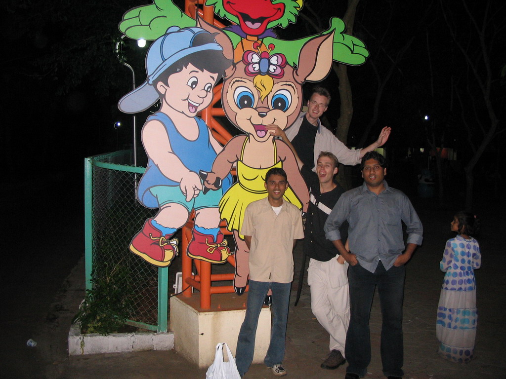 Rick, David, Swapnil and Chandan in front of the Water Kingdom