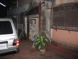 Our touring car and the entrance to the apartment building of Anand`s family