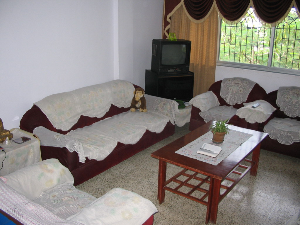 The living room in the apartment of Anand`s family