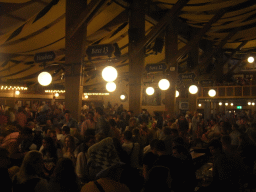 Interior of the Paulaner tent at the Oktoberfest terrain at the Theresienwiese square